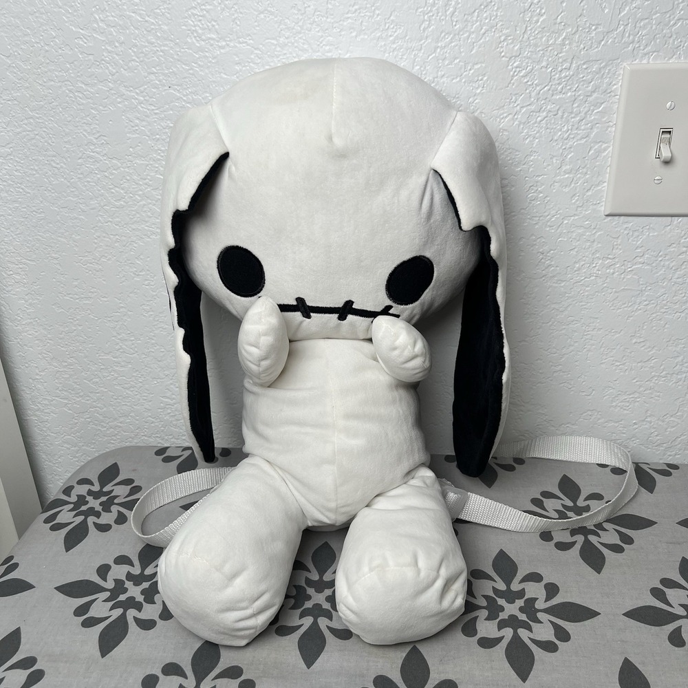 Sleepyville Critters Naughty Bunny Plush Backpack Goth Kawaii Voodoo Rave Bag